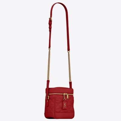 Saint Laurent 80's Vanity Bag In Red Quilted Grained Leather YSLBS81002