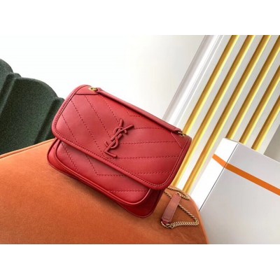 Saint Laurent Baby Niki Bag In Red Lambskin YSLBS81224