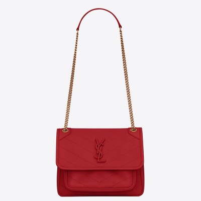 Saint Laurent Baby Niki Bag In Red Lambskin YSLBS81224