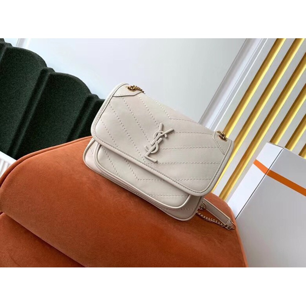 Saint Laurent Baby Niki Bag In White Lambskin YSLBS81225