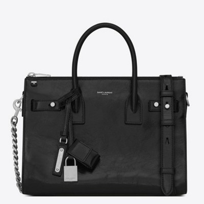 Saint Laurent Baby Sac De Jour Souple Duffle Bag In Black Moroder Leather YSLBS81260