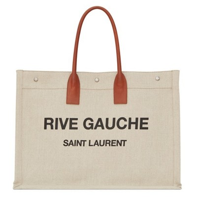 Saint Laurent Beige Linen Rive Gauche Tote Bag YSLBS81371