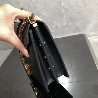 Saint Laurent Black Cassandra Monogram Clasp Bag YSLBS81048