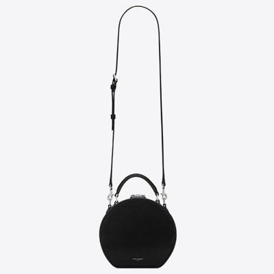 Saint Laurent Black Mica Hot Box Bag YSLBS81207