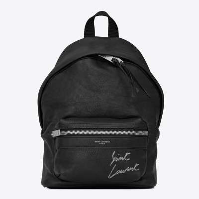 Saint Laurent Black Mini Toy City Embroidered Backpack YSLBS81006