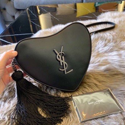 Saint Laurent Black Monogram Heart Cross Body Bag YSLBS81209