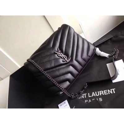 Saint Laurent Black Small Loulou Chain Bag YSLBS81077