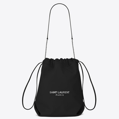 Saint Laurent Black Teddy Drawstring Bag YSLBS81283