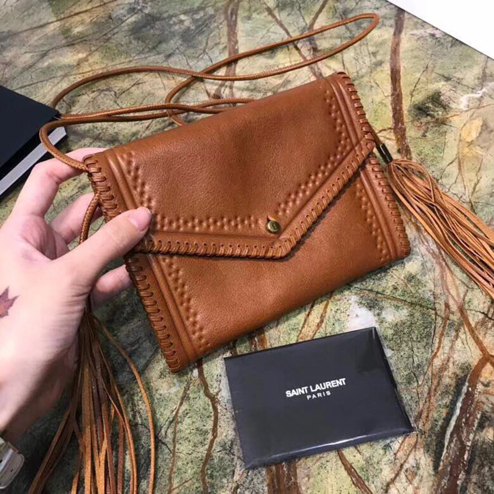 Saint Laurent Brown Envelope Belt Bag YSLBS81018