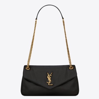 Saint Laurent Calypso Shoulder Bag In Black Lambskin YSLBS81377