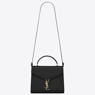 Saint Laurent Cassandra Medium Bag In Black Grained Leather YSLBS81045