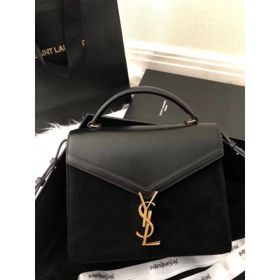 Saint Laurent Cassandra Medium Bag In Black Suede YSLBS81054