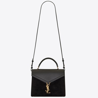 Saint Laurent Cassandra Medium Bag In Black Suede YSLBS81054