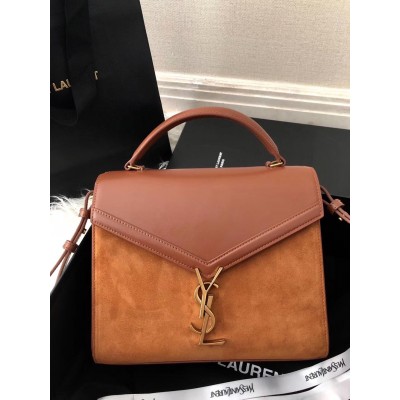 Saint Laurent Cassandra Medium Bag In Brown Suede YSLBS81055