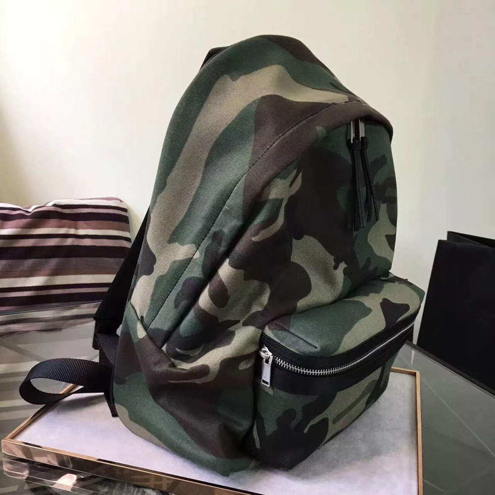 Saint Laurent City Backpack In Gabardine Camouflage YSLBS81009