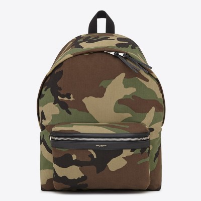 Saint Laurent City Backpack In Gabardine Camouflage YSLBS81009