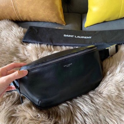 Saint Laurent Classic Belt Bag In Soft Black Leather YSLBS81019