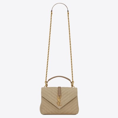 Saint Laurent College Medium Bag In Linen Canvas YSLBS81290