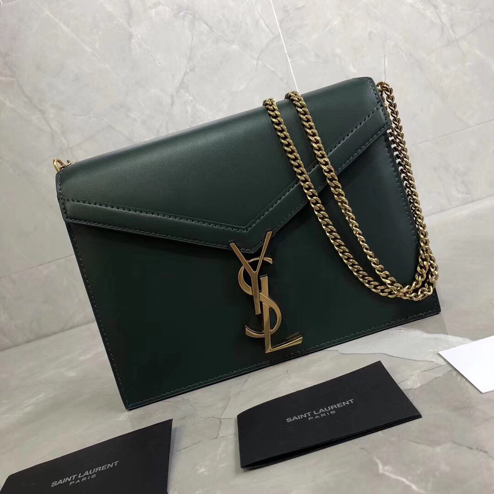 Saint Laurent Dark Green Cassandra Monogram Clasp Bag YSLBS81052