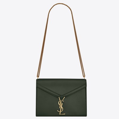 Saint Laurent Dark Green Cassandra Monogram Clasp Bag YSLBS81052