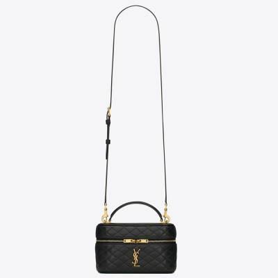 Saint Laurent Gaby Mini Vanity Bag in Black Lambskin YSLBS81212