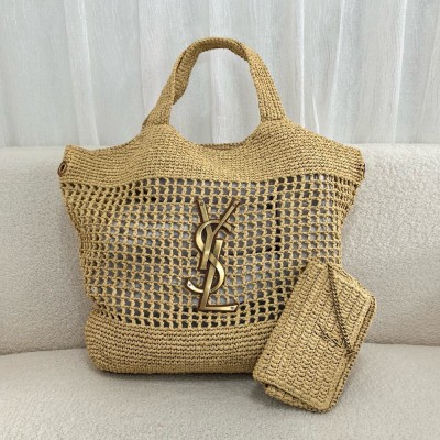 Saint Laurent Icare Maxi Shopping Bag in Naturel Raffia YSLBS81382