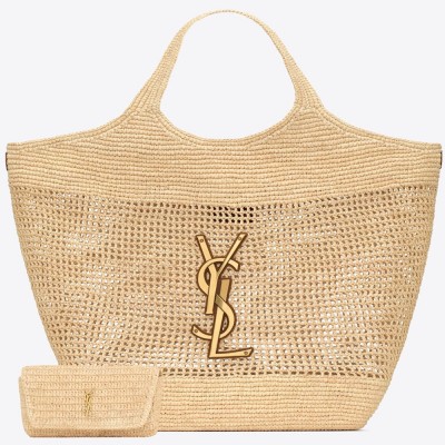 Saint Laurent Icare Maxi Shopping Bag in Naturel Raffia YSLBS81382