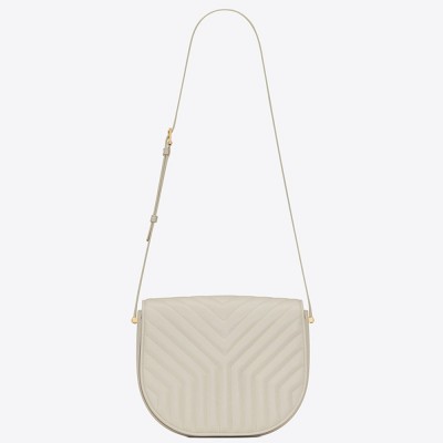 Saint Laurent Joan Satchel In White Y Quilted Leather YSLBS81295