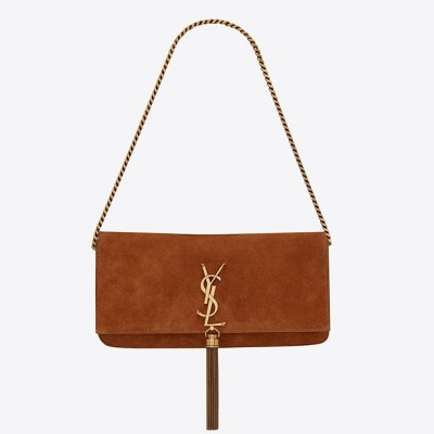 Saint Laurent Kate 99 Shoulder Bag In Brown Suede YSLBS81130