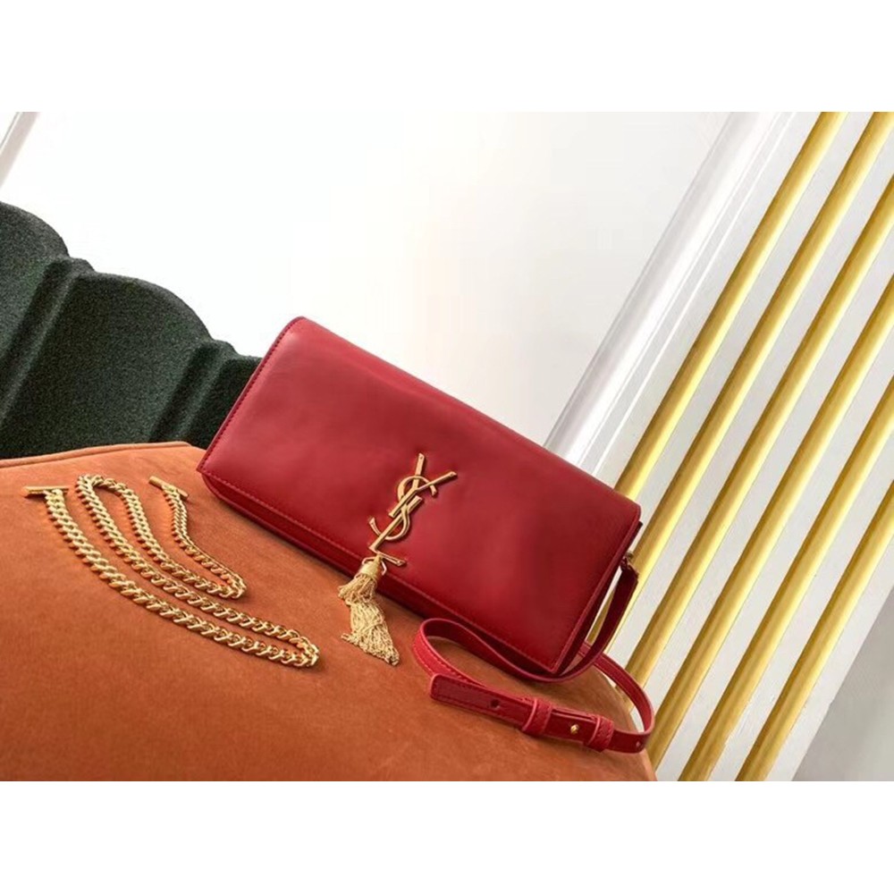 Saint Laurent Kate 99 Shoulder Bag In Red Lambskin YSLBS81131