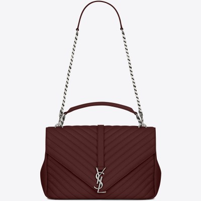 Saint Laurent Large Bordeaux College Shoulder Bag YSLBS81061