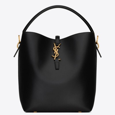 Saint Laurent Le 37 Large Bucket Bag in Black Leather YSLBS81030