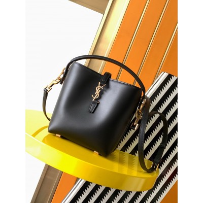 Saint Laurent Le 37 Mini Bucket Bag in Black Leather YSLBS81031