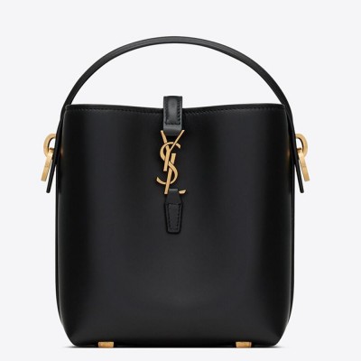 Saint Laurent Le 37 Mini Bucket Bag in Black Leather YSLBS81031