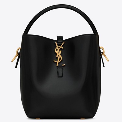 Saint Laurent Le 37 Small Bucket Bag in Black Leather YSLBS81033