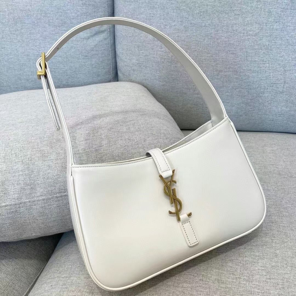 Saint Laurent Le 5 a 7 Hobo Bag In White Leather YSLBS81369