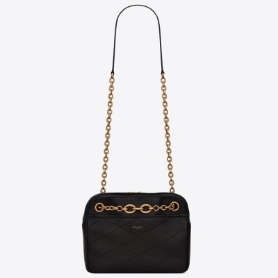 Saint Laurent Le Maillon Small Chain Bag In Black Lambskin YSLBS81102