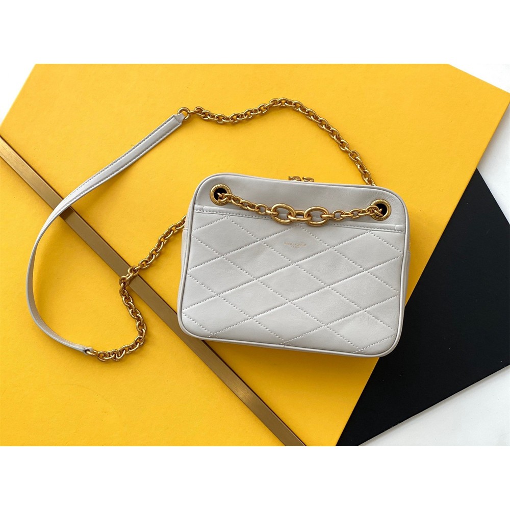 Saint Laurent Le Maillon Small Chain Bag In White Lambskin YSLBS81103