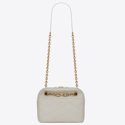 Saint Laurent Le Maillon Small Chain Bag In White Lambskin YSLBS81103