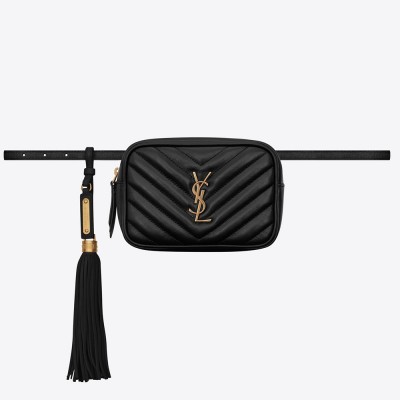 Saint Laurent Lou Belt Bag In Black Calfskin YSLBS81022