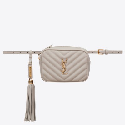 Saint Laurent Lou Belt Bag In Blanc Matelasse Leather YSLBS81023