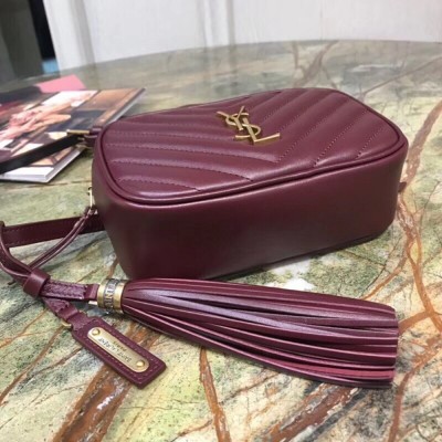 Saint Laurent Lou Belt Bag In Burgundy Calfskin YSLBS81024