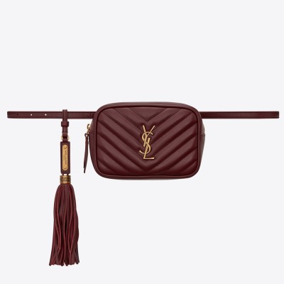 Saint Laurent Lou Belt Bag In Burgundy Calfskin YSLBS81024