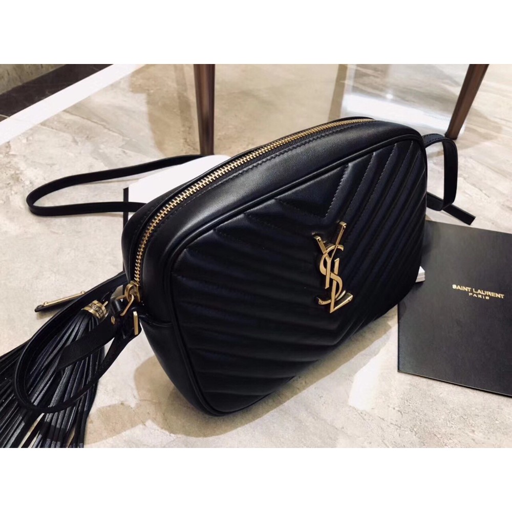 Saint Laurent Lou Camera Bag In Black Matelasse Leather YSLBS81157