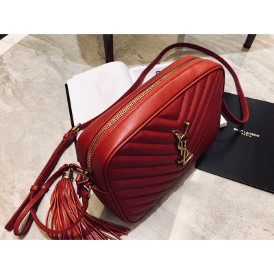 Saint Laurent Lou Camera Bag In Red Matelasse Leather YSLBS81161