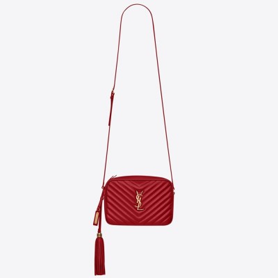 Saint Laurent Lou Camera Bag In Red Matelasse Leather YSLBS81161