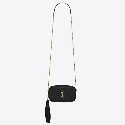 Saint Laurent Lou Mini Bag In Black Grained Leather YSLBS81164