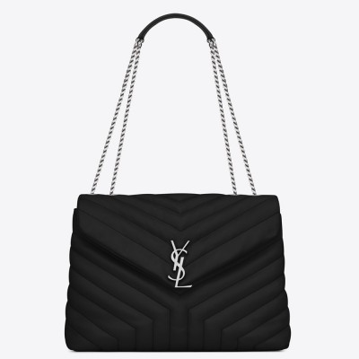 Saint Laurent Loulou Medium Bag In Noir Matelasse Leather YSLBS81173