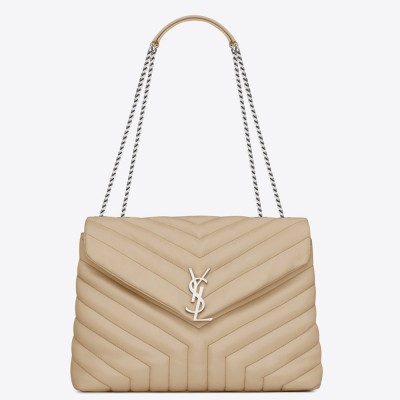 Saint Laurent Loulou Medium Bag In Powder Matelasse Leather YSLBS81174