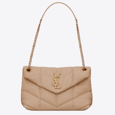 Saint Laurent Loulou Puffer Small Bag In Beige Matelasse Leather YSLBS81182